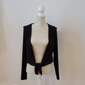 NWT Three Dots Black Open Front Cardigan With Hood